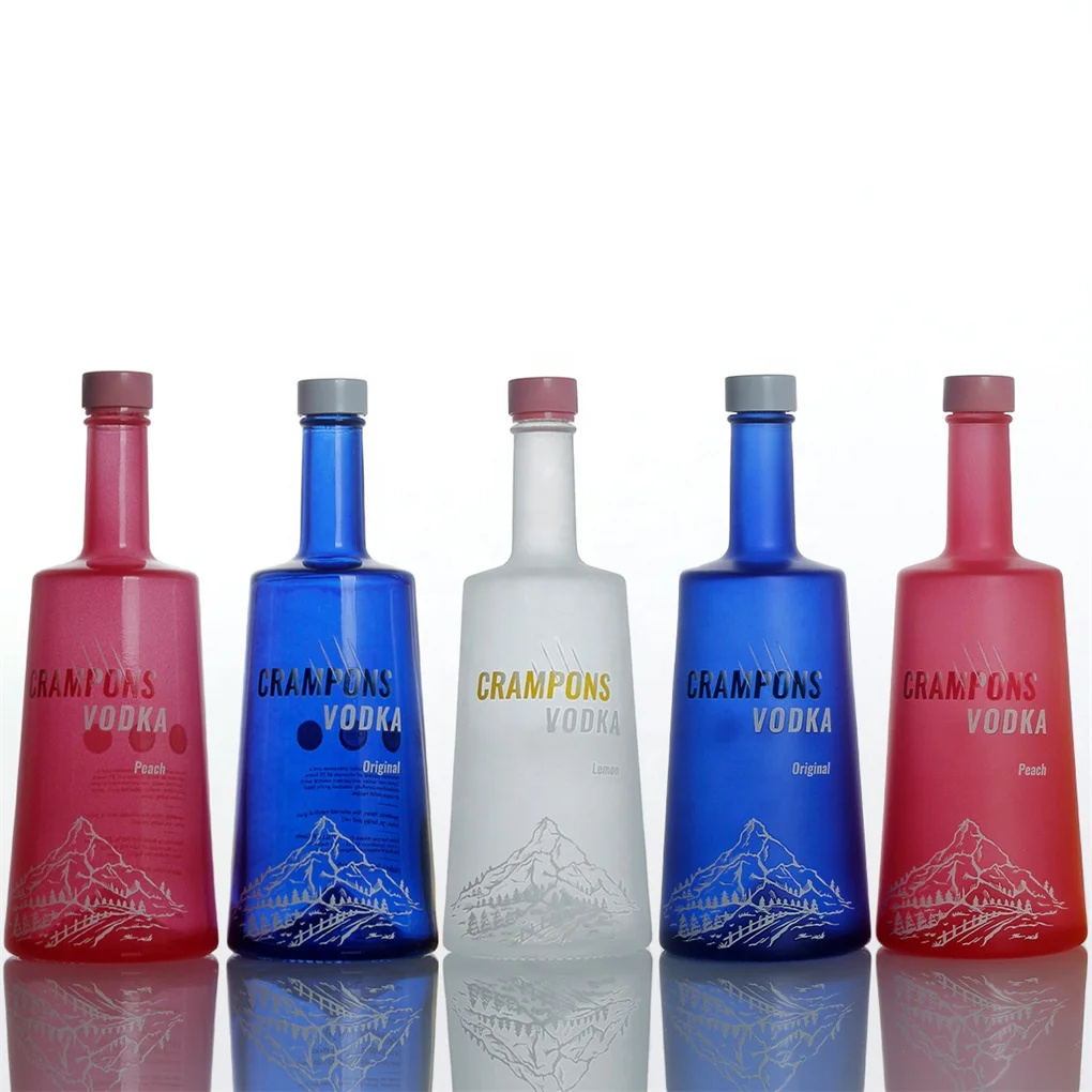 500ml 700ml 750ml 1liter logo printing extra flint gin whisky vodka glass oslo botella de vidrio 700ml glass spirit bottle