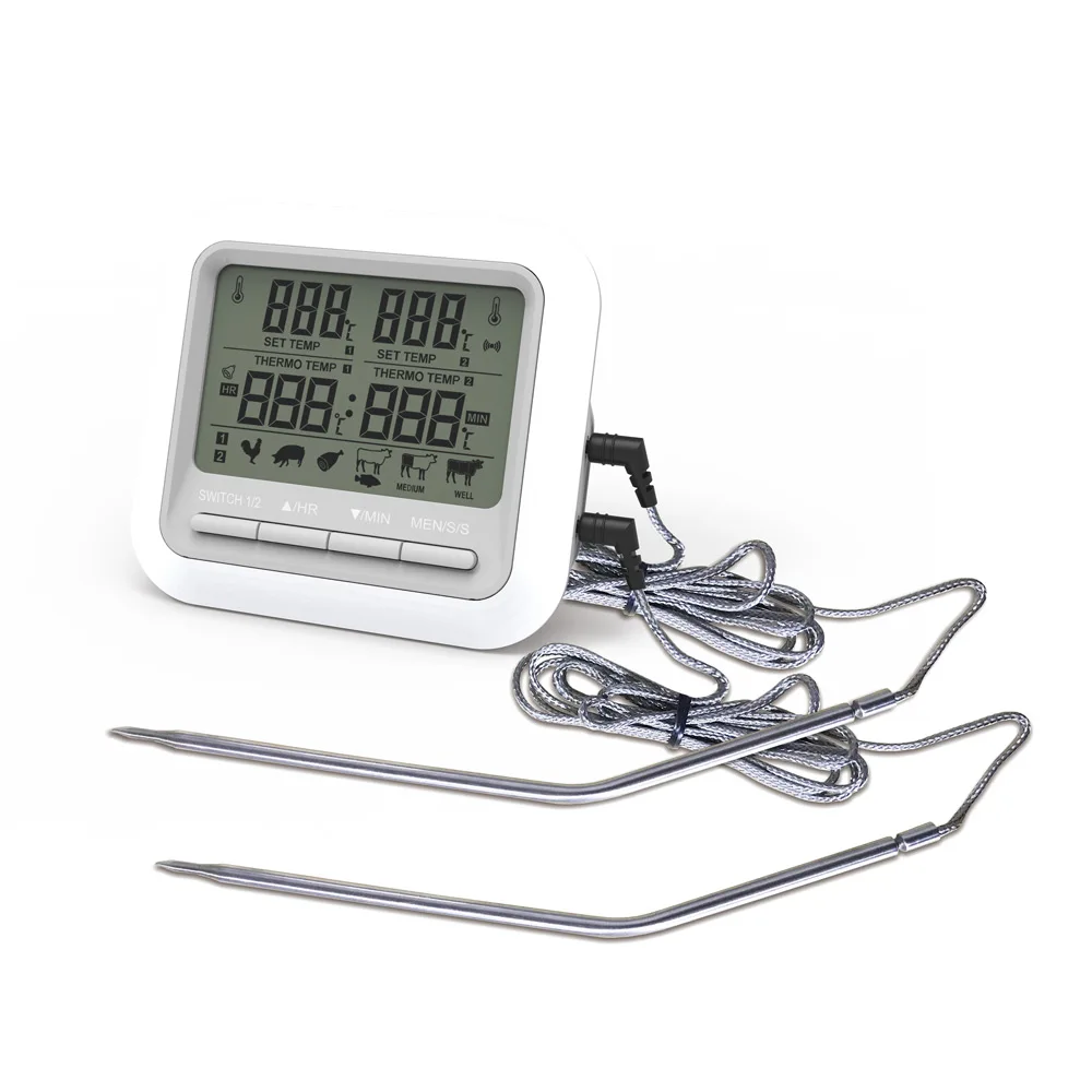 Digital Timer And Module At Work Remote Meat Thermometers With Timer Two Channel Electronic Smart Bbq Thermometer