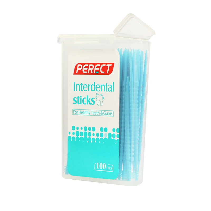 PERFCT New Arrival High Quality Toothpicks Plastic Toothpick Tooth Pick Interdental Stick Interdental Brush OEM Colors 50000 Box