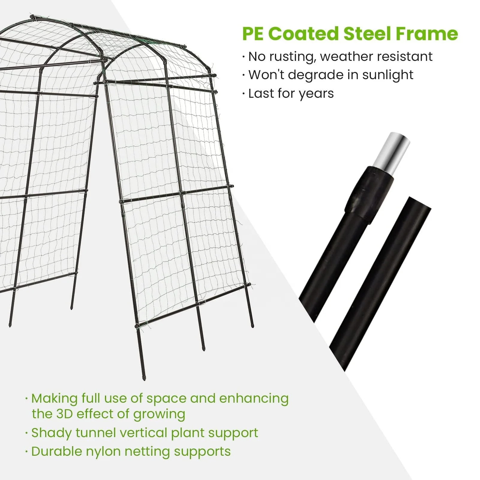 Charming Decoration Garden Arch Trellis Rustproof  Metal Climbing Frame For Vine Vegetable And Fruit
