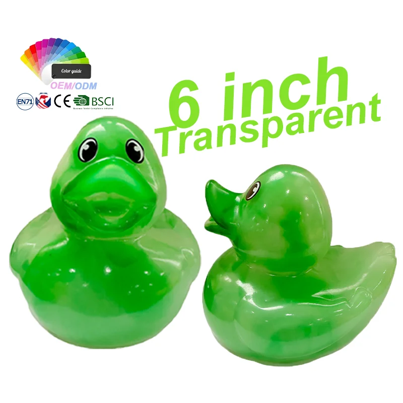 eco Friendly Non-toxicity Toy 6 inch transparent Swimming Race Floating Weighted Pvc Duck Toy For Kids