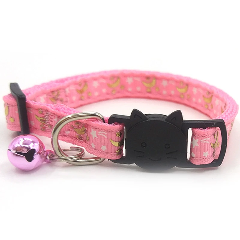 
2021 Cross-border New Pet Supplies Cat Collar Colorful Bell Cat Face Safety Buckle 
