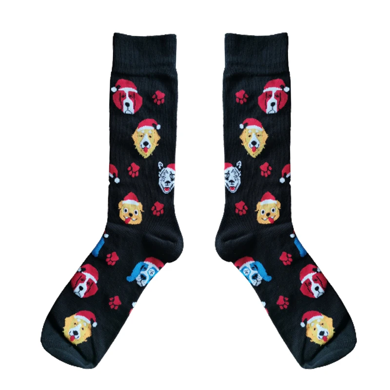 Wholesale christmas socks latest design of winter keep warm happy socks Christmas  stocking dog elk Gingerbread socks
