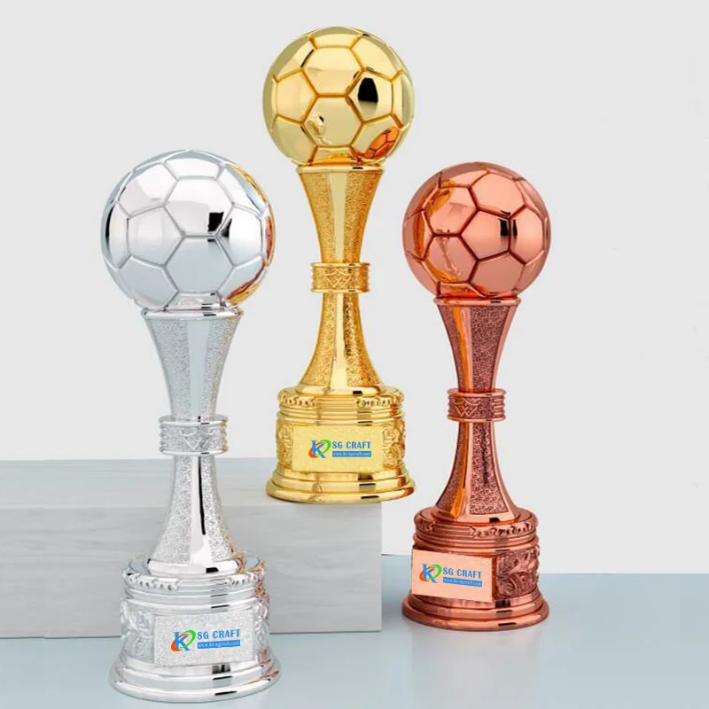 Custom logo sports football soccer trophy Resin sport football trophies Soccer Clubs Fans promotion Souvenirs cup
