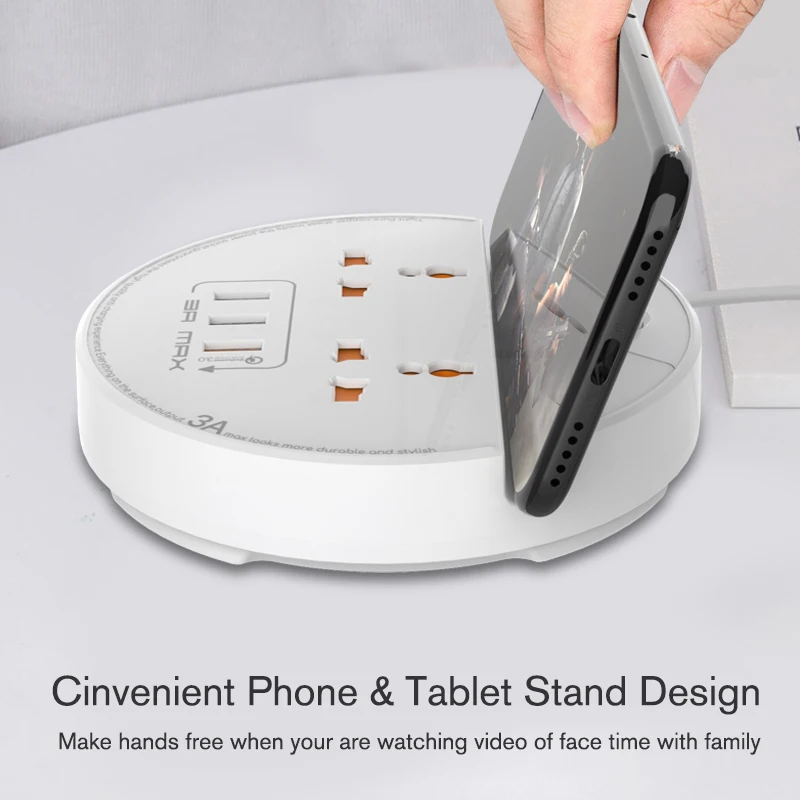 Удлинитель MOXOM с 3 Usb-портами и универсальным дорожным удлинителем на 10 А