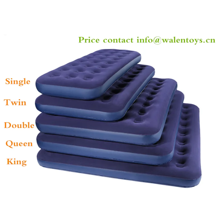 Outdoor Air Mattress King Size 2 Pillows Double Quick Hand Pump Inflatable Guest Air Mattress