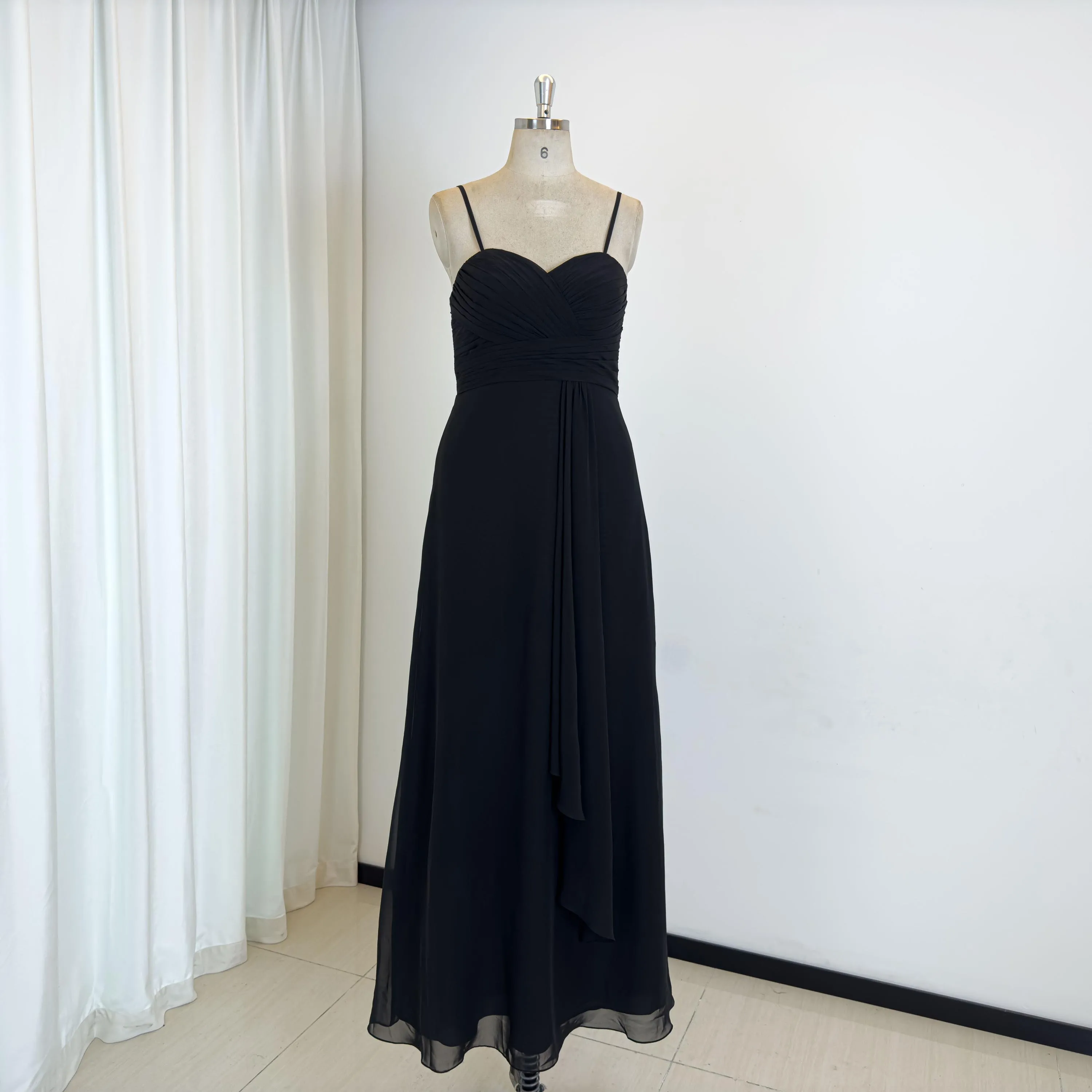 TEENYEE New Fashion detachable strap Black Formal Evening Bridesmaid Dresses Women Lady Elegant Ball Gown For Party