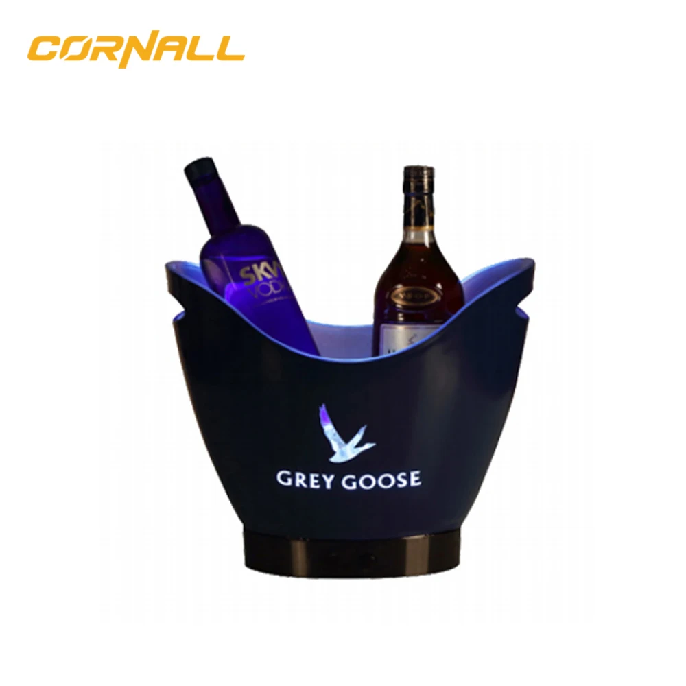 Large LED Plastic Luminous Ice Bucket grey goose vodka ice bucket