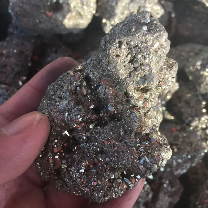 Wholesale cheap natural copper pyrites tumbled stone mineral specimen for decoration