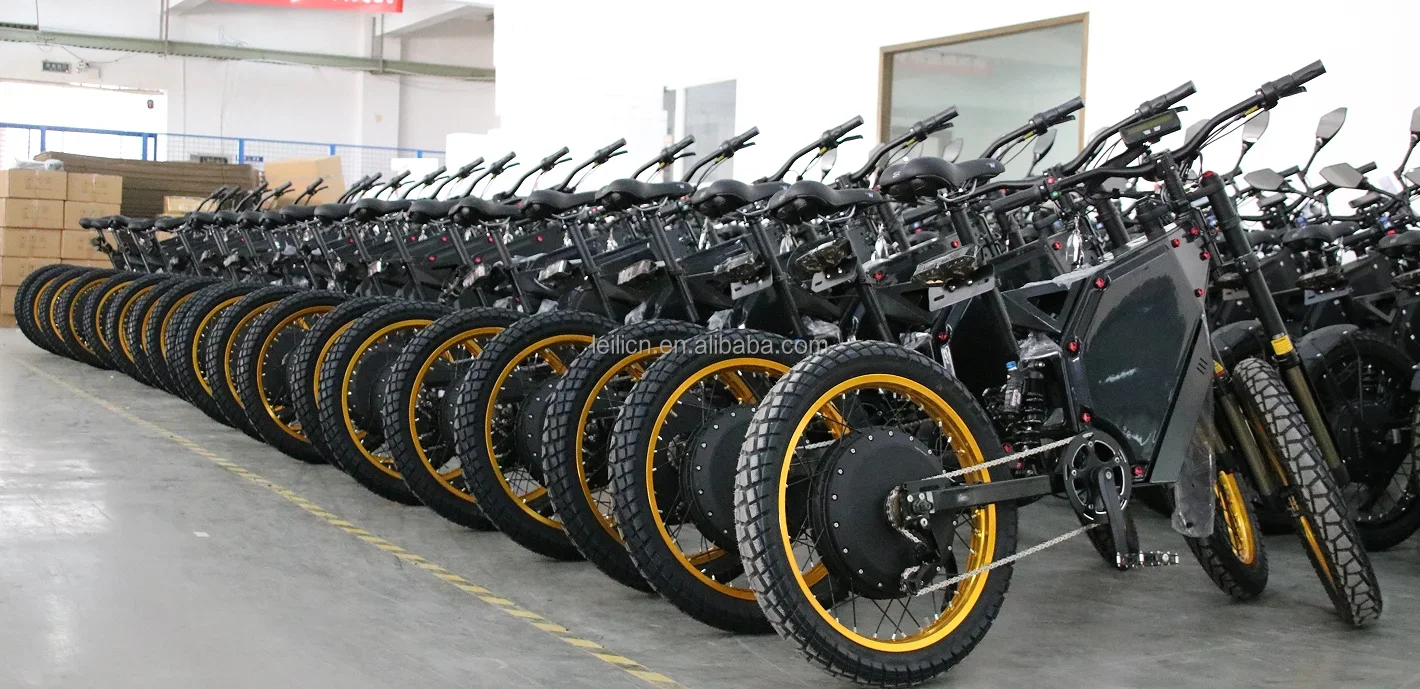 Leili Powerful Stealth Bomber Electric Bike/Bicycle/3000W 5000W 8000W 12000W 15000w 72V Integrated Battery Rear Hub Motor