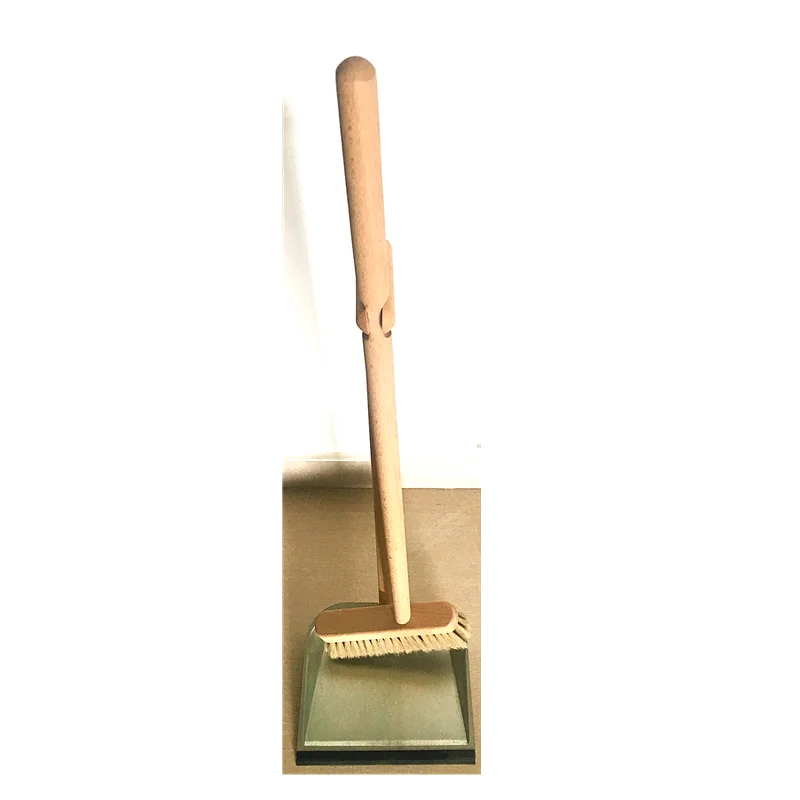 Design Wood Long Handle Broom with Metal Dustpan