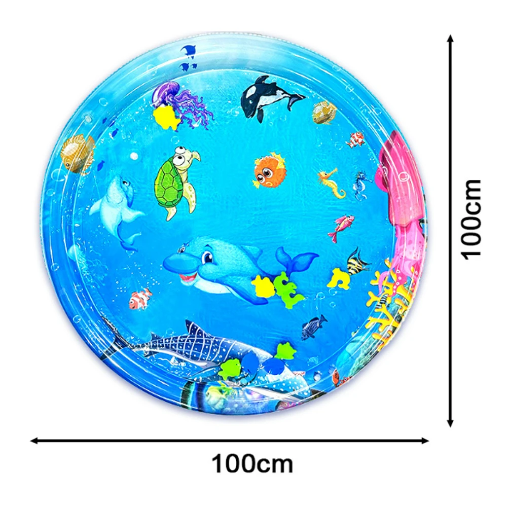 2025 Hot seller Water Play Mat Blue Fish Inflatable PVC Playing Mat Toddler Pad Kids Education Toys Mat Cushion