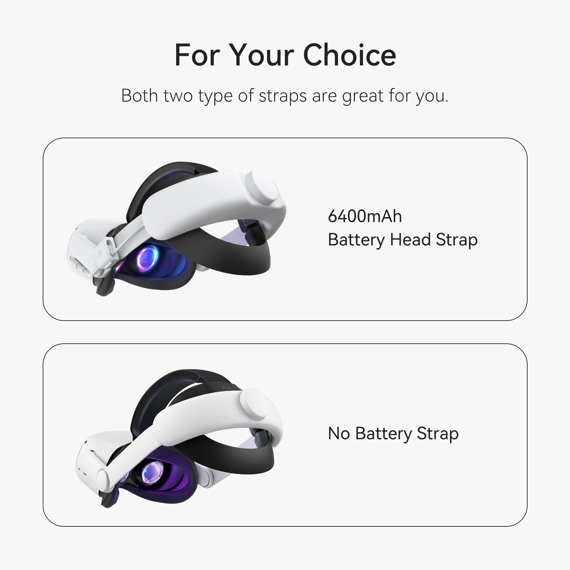 6400mAh Battery Strap For Meta Quest 2 Superior Comfort Wearing VR Accessories  Battery Head Strap For Oculus Quest 2