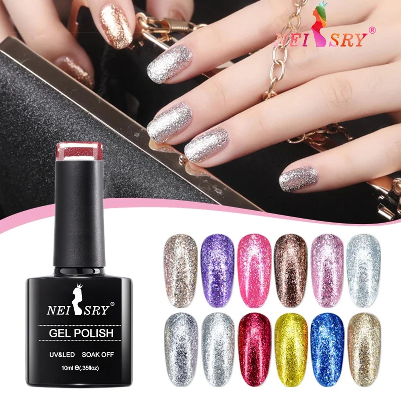 Neiss Factory Wholesale Platinum Gel Polish Super Glitter Soak Off Gel Hema Free Nail Gel Polish