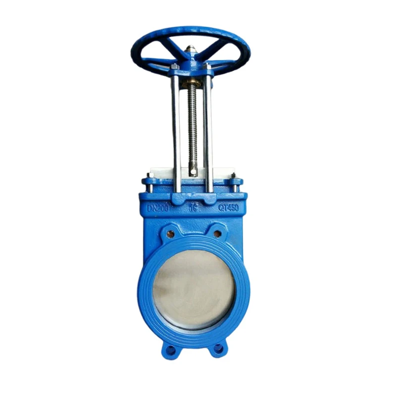 SK industry Cast steel  10inch EPDM Soft Sealing WCB Handle wheel  Lug Flange Knife type Gate Valve for slurry