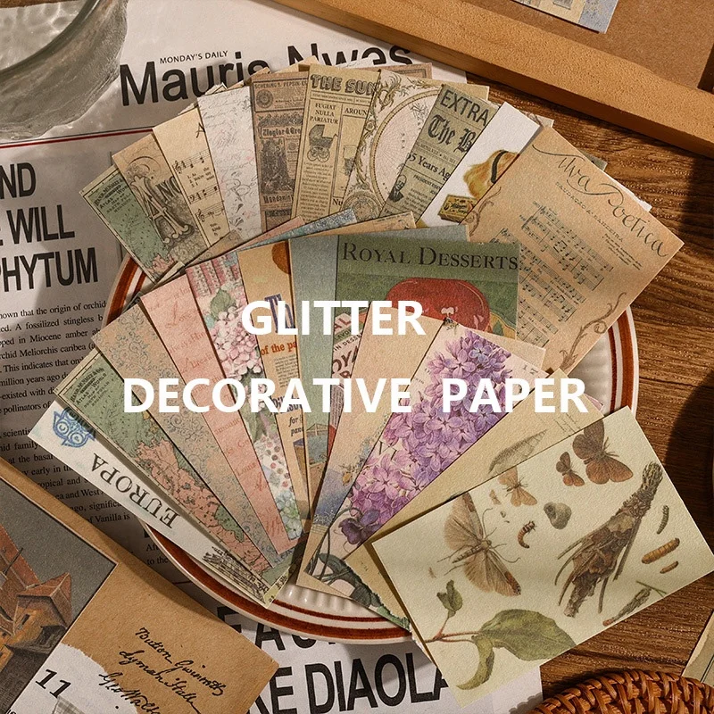 60pcs Vintage Scrapbooking Paper Retro art Handbook Decoration Backing Material Paper  Decorative Craft Paper Collage