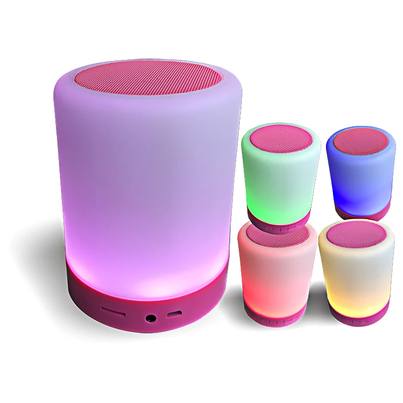 Цилиндрическая портативная сенсорная Светодиодная лампа RGB, беспроводной динамик bt