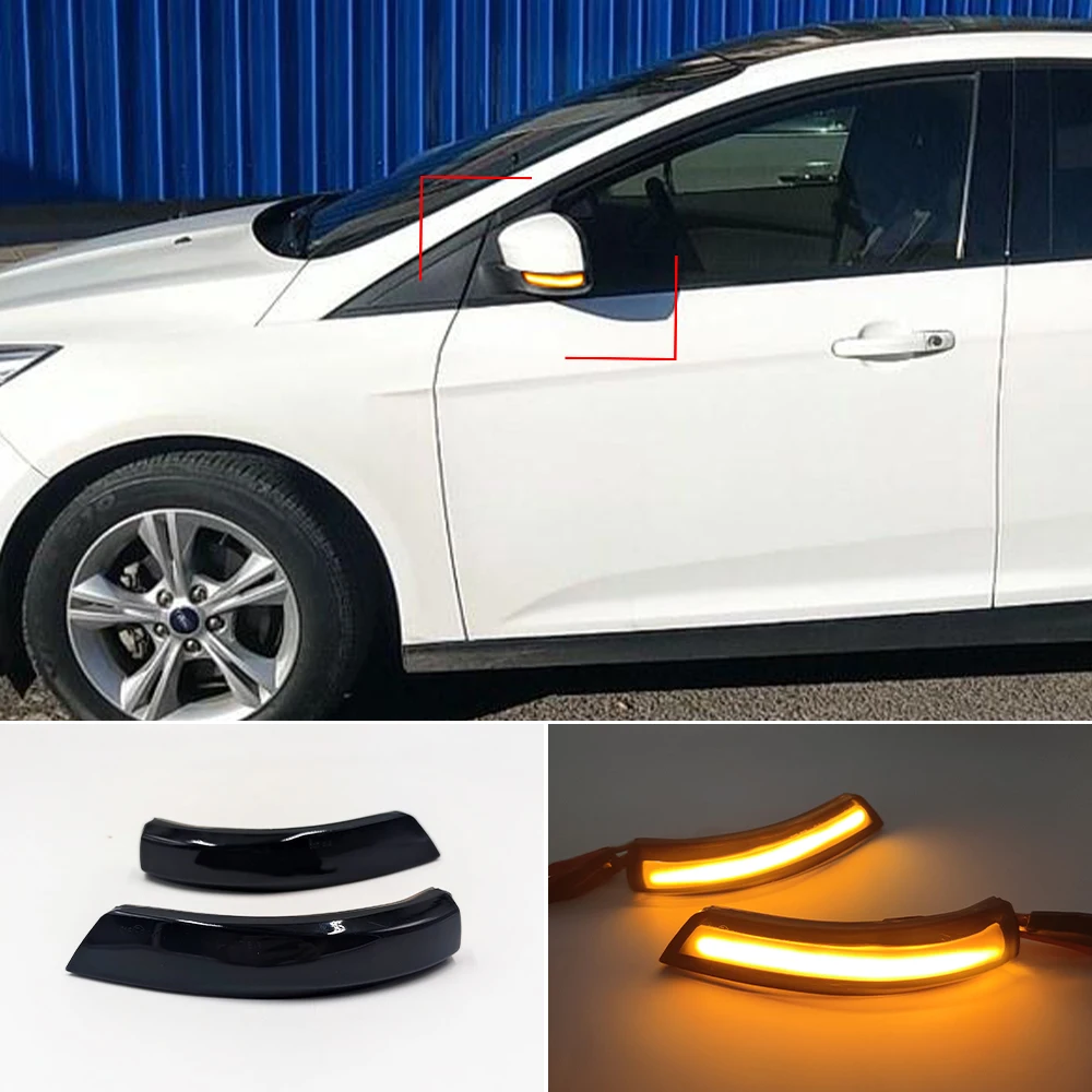 Auto Lighting For Ford Focus 2 MK2 Focus 3 MK3 3.5For Mondeo MK4 EU Dynamic Turn Signal Light Side Mirror Indicator Blinker Lamp
