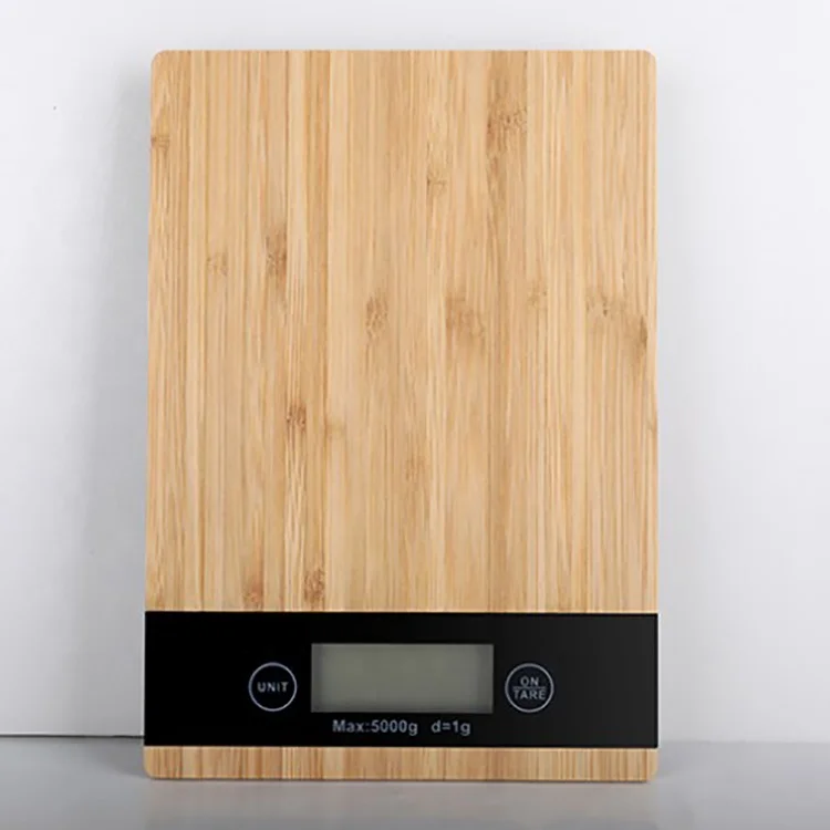 Household 5kg Bamboo Digital Food Weighing Scales With Multifunction Kitchen Scale