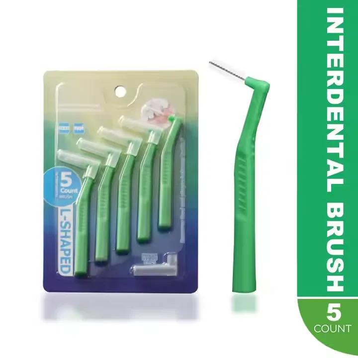 OEM L-shape disposable interdental brush cepillo dental de ortodoncia interdental deep cleaning
