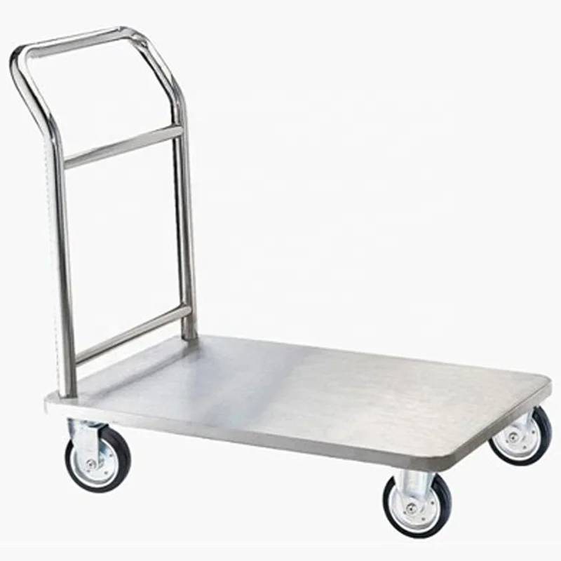 medical oxygen cylinder Stainless steel flat hand cart trolley with wheels