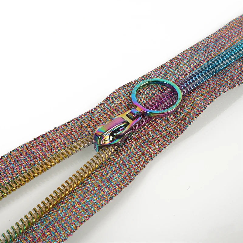 Fashion Eco-Friendly Nylon Zipper Open End Zip Colorful Teeth Long Chain Nylon Zipper