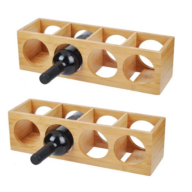 Factory Wholesale Countertop 12 Bottles Wine display Holder Bamboo Wood Storage Holder Wine Rack