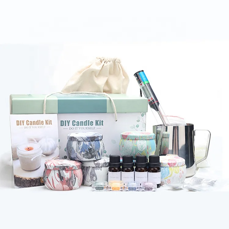 
Wholesale 100% Natural Eco-friendly Large Scented Soy Candles Complete DIY Candle Making Kit 