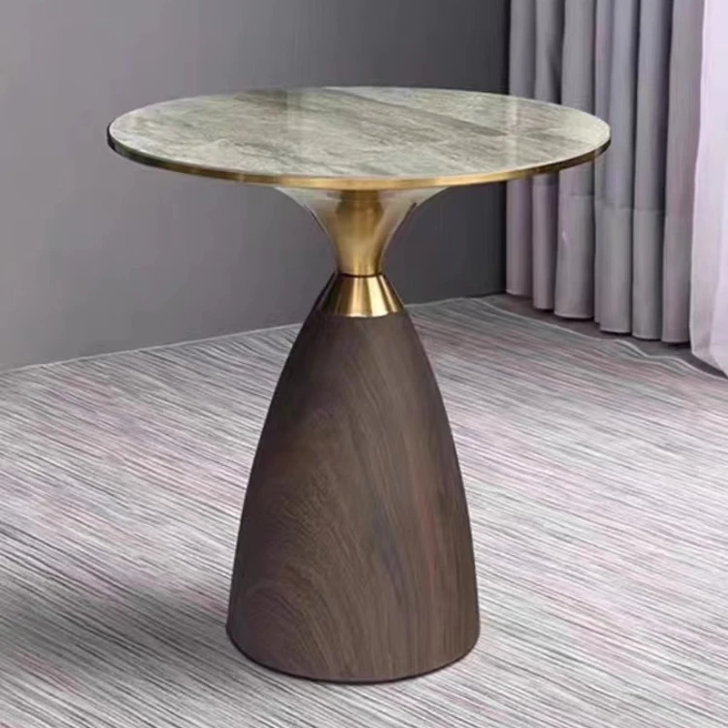 JJ-09 Modern Gold Stainless Steel Leg marble top round living room home furniture luxury side center coffee tea table