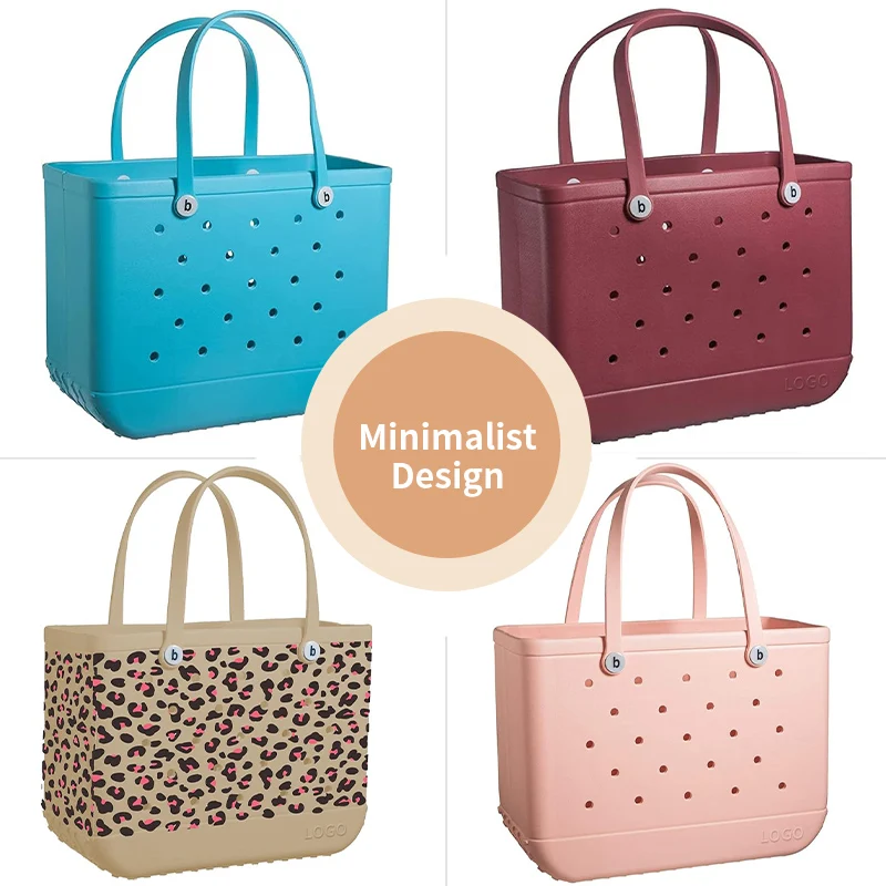 BR large or mini rubber bags silicone woman fairy tote bag with two pockets,eva pvc silicone travel beach luggage bag