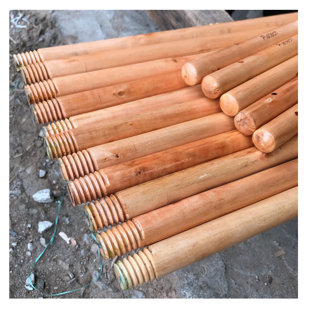 Cleaning Mop Wooden Stick Varnished Wooden Broom Mop Handle Stick with Wood Italian not Metal Screw