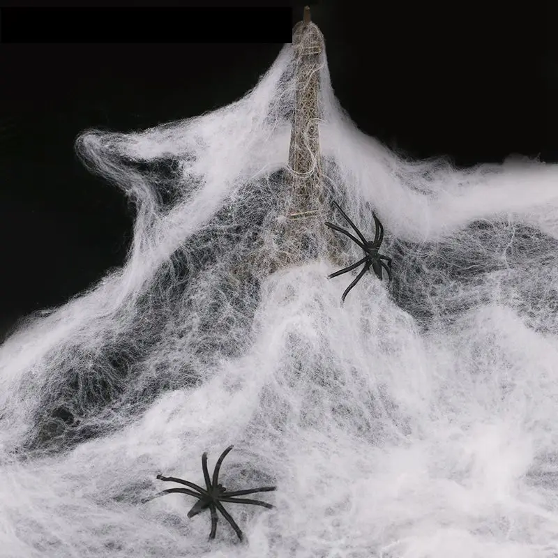 
Halloween Super Stretch Coloful Cloth cotton silk spider web for Ghost Bar House Festival props 