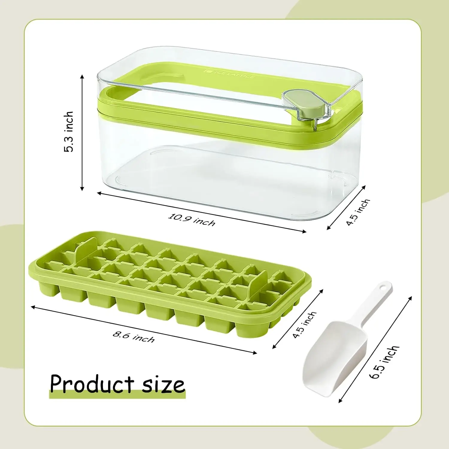 Ice Cube Mold for Chilling Cocktail Whisky Coffee Easy Release Tray With Lid and Bin Trays Freezer