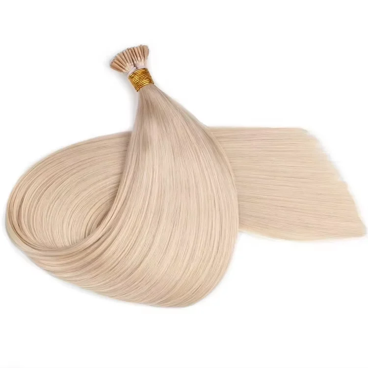 Оптовая продажа двойные вытянуванные человеческие волосы наращивание натуральных 100% Remy I-Tip перуанские