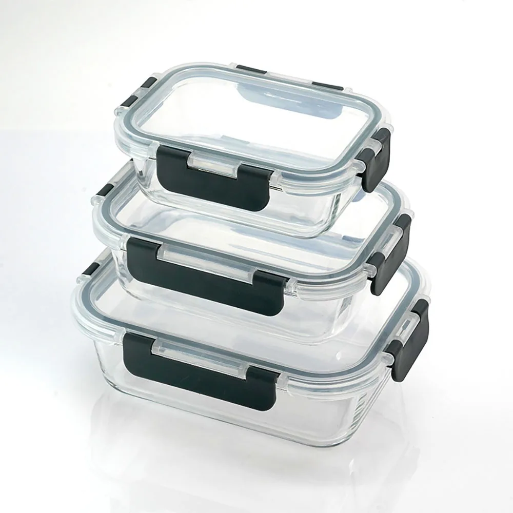 Freshness Preservation  Borosilicate Glass Food Storage Container BPA Free Food Grade Glass Lunch Box