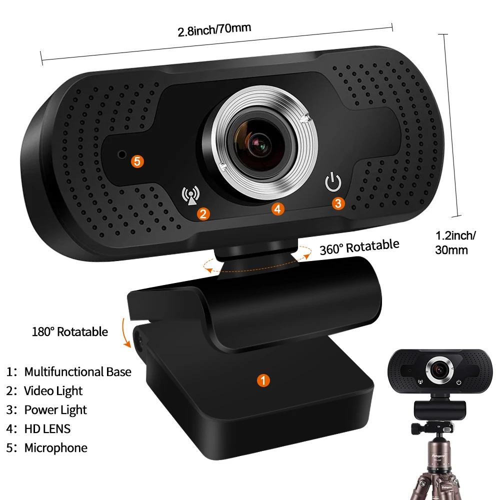  1080P USB full HD ПК ноутбук компьютер Конференц-камера с микрофоном видеокамера