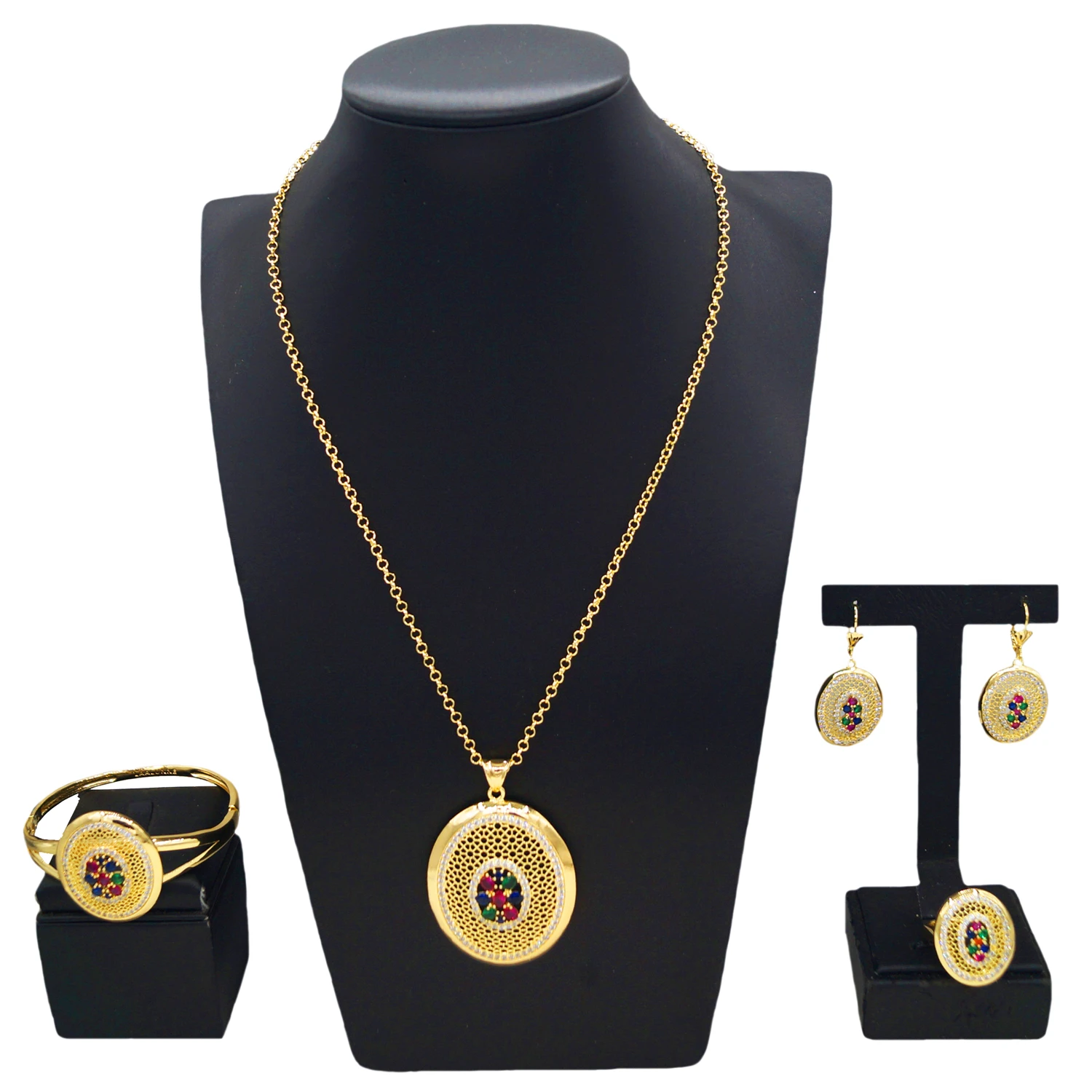 Yulaili Hot Sale Alloy Gold Plated Jewelry Ladies Banquet Party Dubai Gold Style Accessories