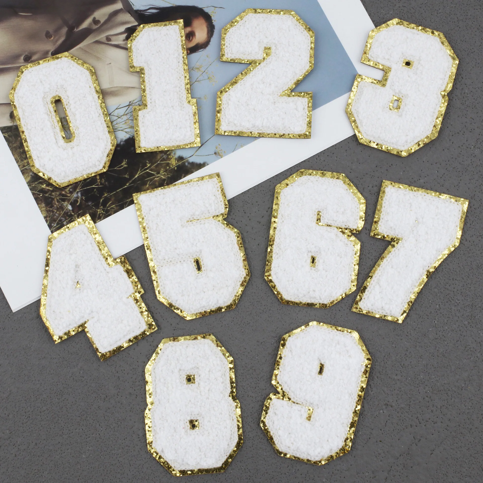 Sequins Jersey Numbers And Letters Patch Iron On Alphabet Letters Heat Press Chenille Letter Patch