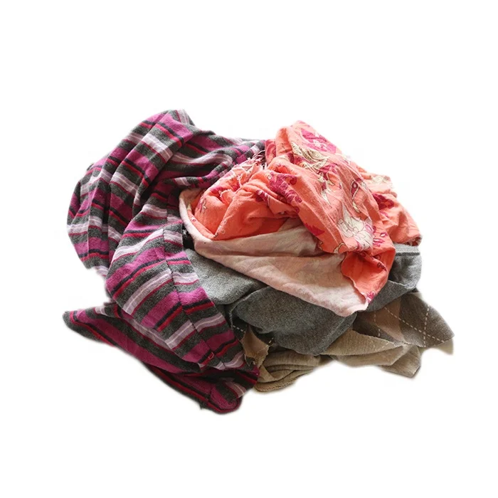 Wholesale industrial Cotton rags cleaning dark color T shirt Rags mixed cotton yarn waste cleaning 10kg bale rags