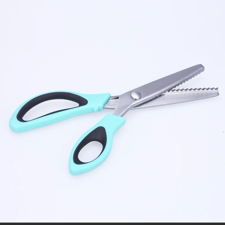 High Quality Sewing Cut Dressmaking Tailor Pinking Scissor Custom Handle Color Dressmaking Sewing Scissors