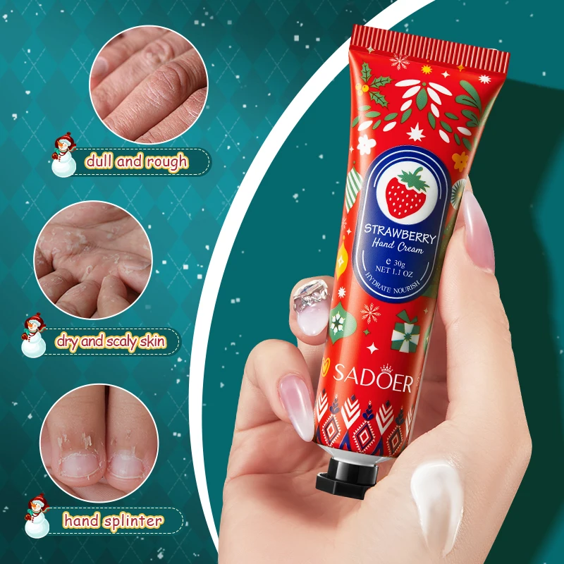 SADOER best christmas gift box avocado strawberry chamomile perfume hand cream moisturizing whitening body lotion skin care set