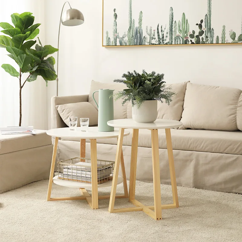 Round Cafe MDF Laptop Reception Wood Console Tea Coffee Dining Table