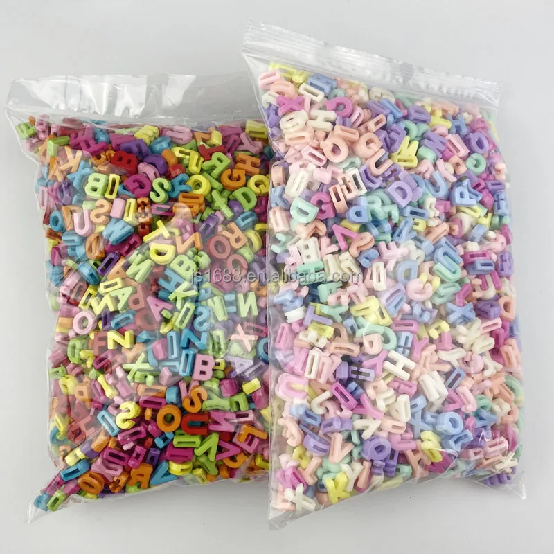 450g/bags DIY spring color plastic English mix letter beads for jewelry making cute alphabet loose beads accessories bulk