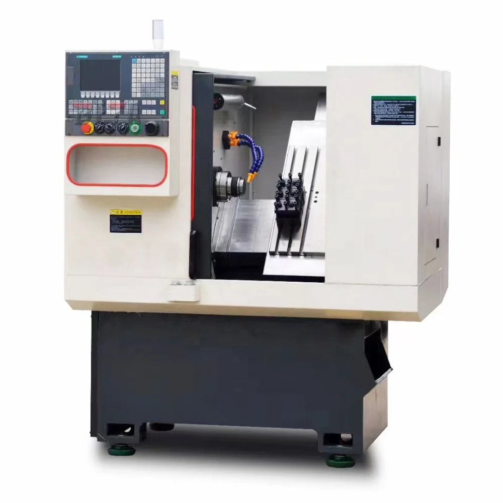 CK40S GSK Siemens Slant Bed Gang Type Tools Pneumatic Collet Small CNC Lathe