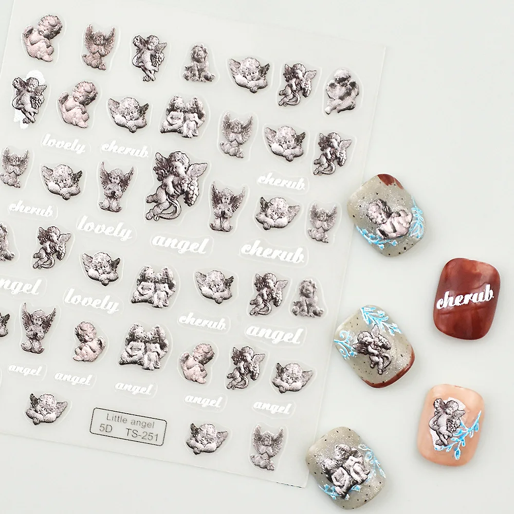 5D Turkish Blue Eye Angel Design Nail Art Decals Stickers