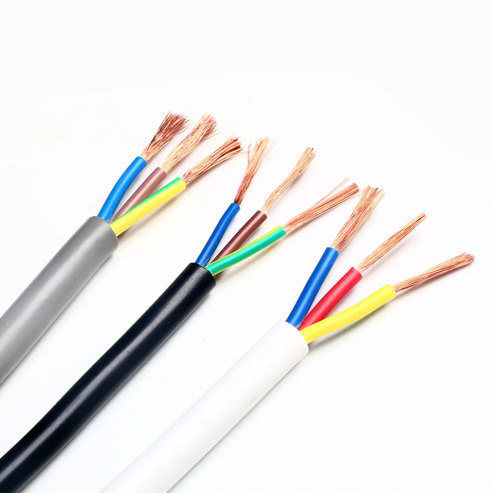 JH RVV Cable 4 Core 1.5MM 2.5MM 4MM 6MM 6MM  PVC Insulated and Sheathed Electrical Power Wire Flexible Cable