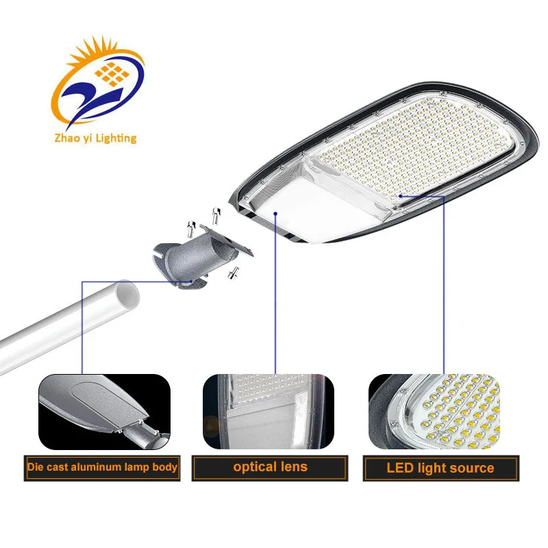 Zhongshan New Module Cob Ip66 Die Casting Aluminium Outdoor Lighting Lamp 200w Cobra Head Led Street Light