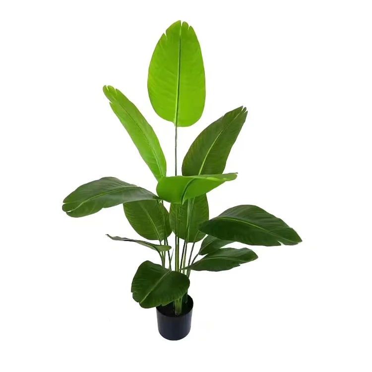 Fake Bird of Paradise Decoration Plant Plastic Traveler Artificial Tree Leaves Banana