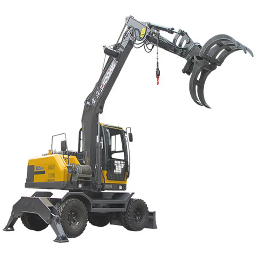 360 rotating timber loader wheel moving forest machine BD95W