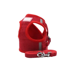 Breathable Corduroy Dog Harness and Leash Comfortable Small Pet Puppy Dog Harness